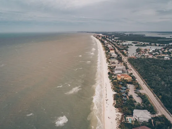 Aerial view of the Naples coastline